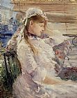 Berthe Morisot Canvas Paintings - Behind the Blinds